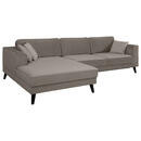 Bild 1 von Mid.you Ecksofa, Grau, Textil, Wenge, 5-Sitzer, Ottomane links, L-Form, 308x167 cm, seitenverkehrt erhältlich, Hocker Rücken echt, Armteil links, rechts, Wohnzimmer, Sofas & Couches, Wohnlandschaft