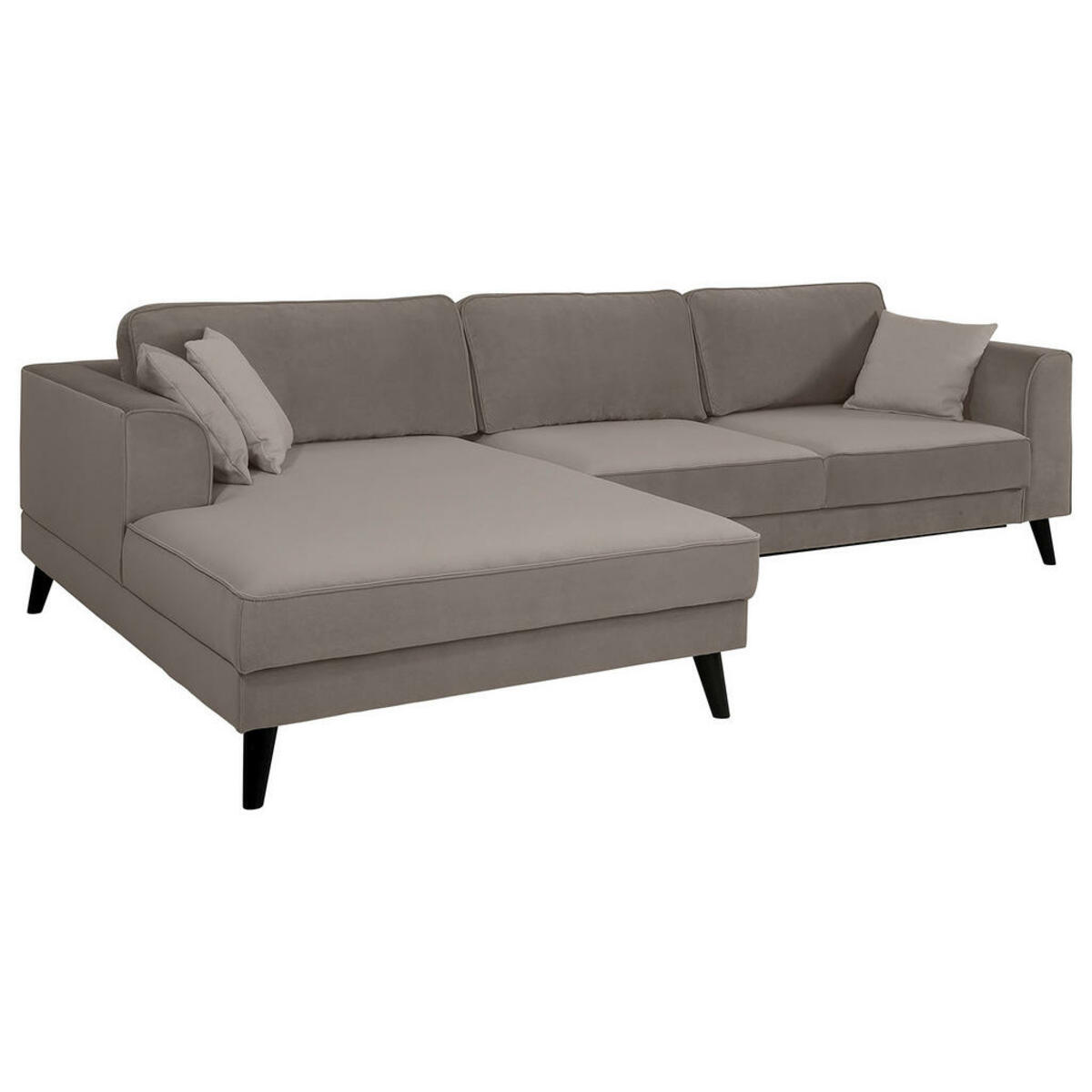 Bild 1 von Mid.you Ecksofa, Grau, Textil, Wenge, 5-Sitzer, Ottomane links, L-Form, 308x167 cm, seitenverkehrt erhältlich, Hocker Rücken echt, Armteil links, rechts, Wohnzimmer, Sofas & Couches, Wohnlandschaft
