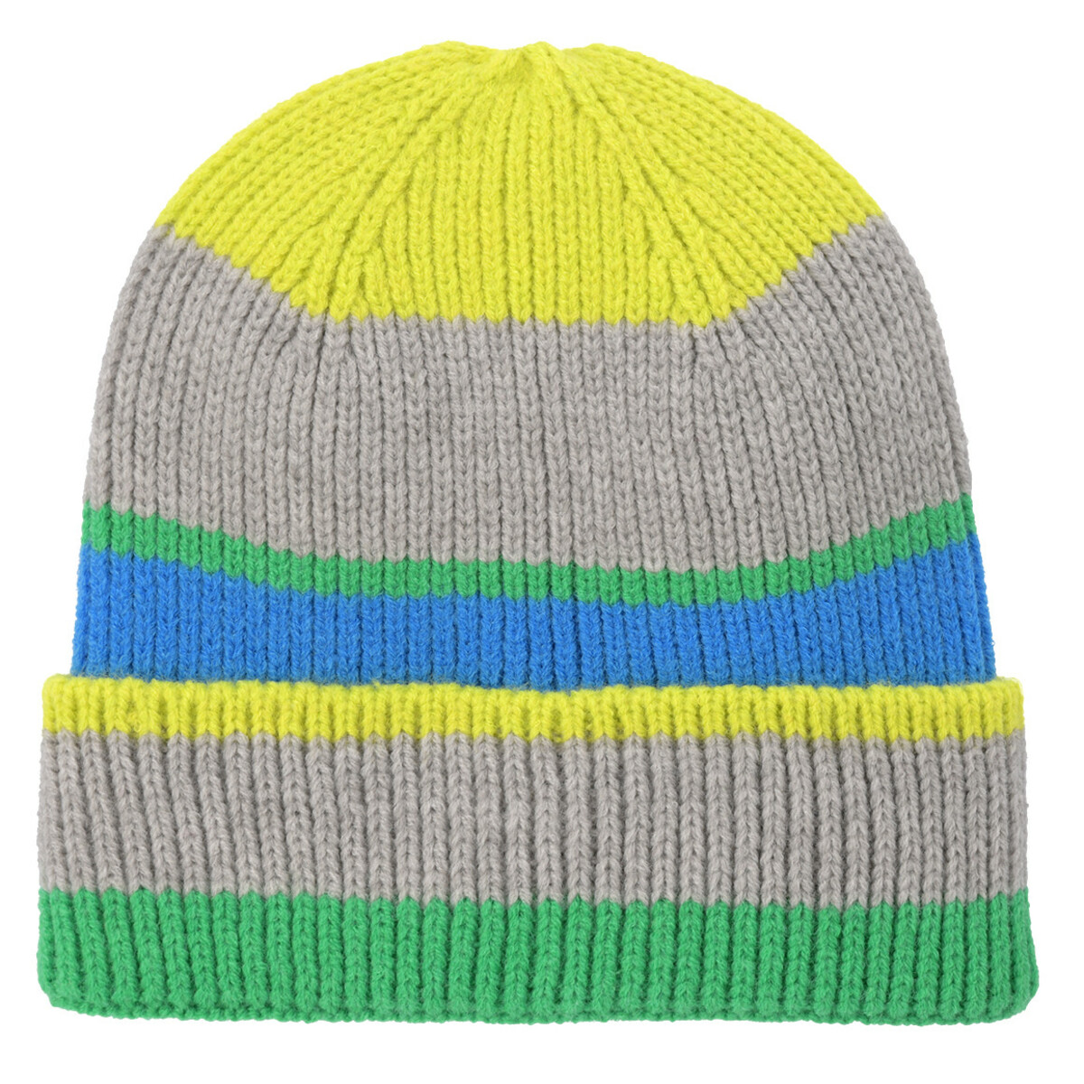 Bild 1 von Damen Strickmütze mit Streifen HELLGRÜN / HELLGRAU / BLAU