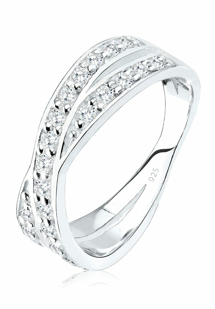 Bild 1 von Elli Fingerring X Wickelring Zirkonia 925 Silber