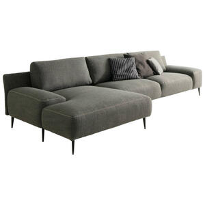 Livetastic Ecksofa, Grau, Textil, 3-Sitzer, Ottomane links, L-Form, 344x162 cm, Wohnzimmer, Sofas & Couches, Wohnlandschaften, Ecksofas