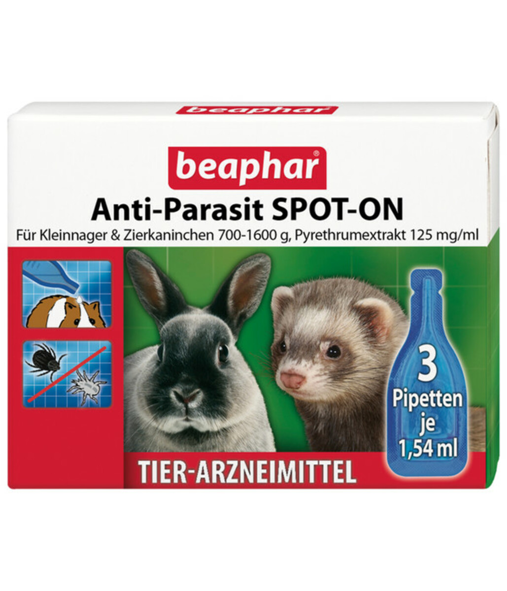 Bild 1 von beaphar Anti-Parasit SPOT-ON für Kleinnager & Zierkaninchen, 3 x 1,54 ml