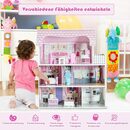 Bild 2 von KOMFOTTEU Puppenhaus Puppenstube, 3 Etagen, mit Möbeln und Zubehör