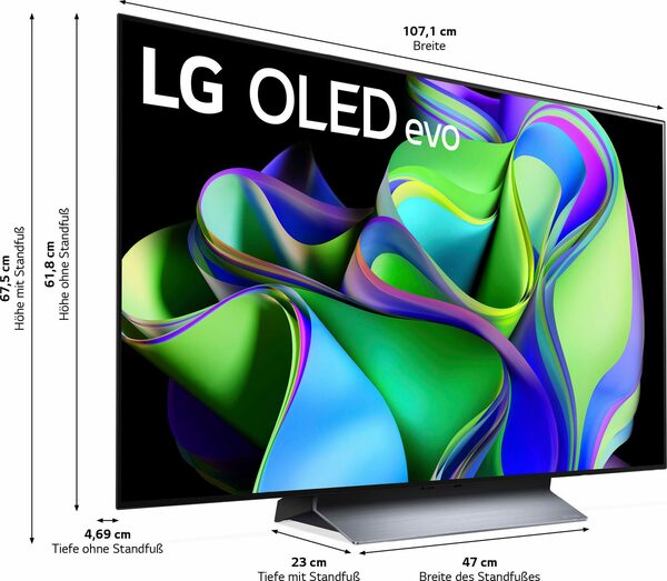 Bild 2 von LG OLED48C37LA OLED-Fernseher (121 cm/48 Zoll, 4K Ultra HD, Smart-TV, OLED evo, bis zu 120 Hz, α9 Gen6 4K AI-Prozessor, Twin Triple Tuner)