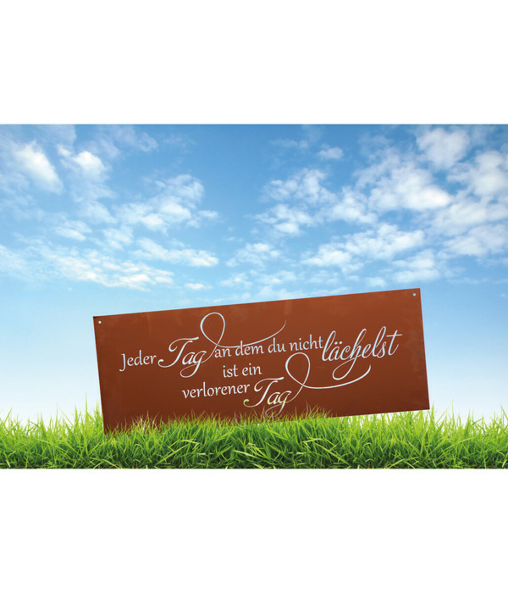 Bild 1 von Ferrum Metall-Gedichttafel Ein Tag, 60 x 30 cm, rost