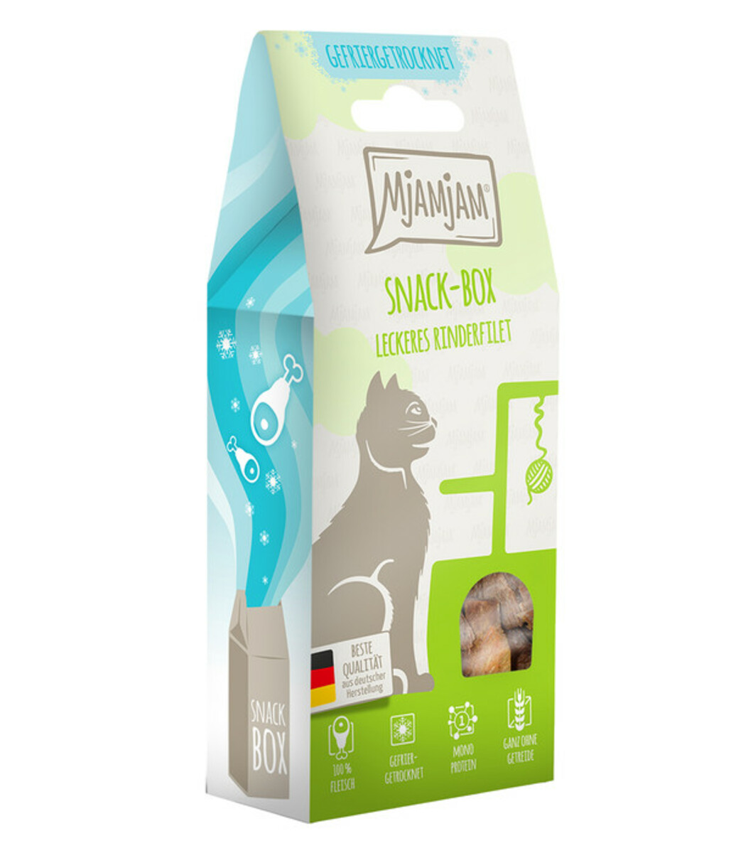 Bild 1 von MjAMjAM® Katzensnack Snackbox leckeres Rinderfilet, Adult, 35 g