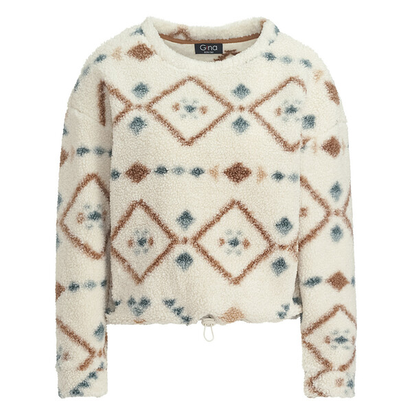 Bild 1 von Damen Plüschpullover mit Allover-Muster CREME