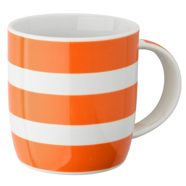 Bild 1 von Tasse mit weißen Streifen ORANGE / WEISS
