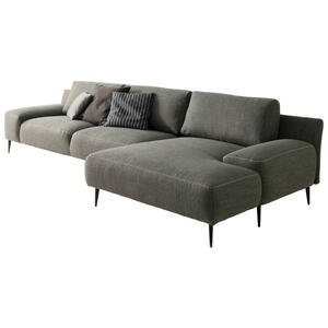 Livetastic Ecksofa, Grau, Textil, 3-Sitzer, Ottomane rechts, L-Form, 344x162 cm, Wohnzimmer, Sofas & Couches, Wohnlandschaften, Ecksofas