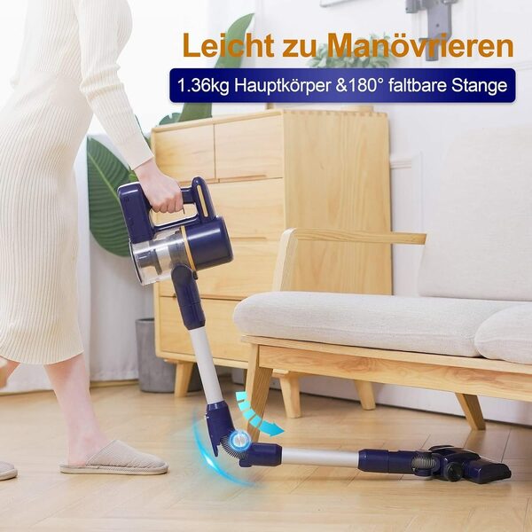 Bild 2 von TASVAC Akku-Stielstaubsauger TASVAC, 250,00 W, Akku Staubsauger, 25KPa, 55 Minuten, Akku-Hand-und Stielstaubsauger