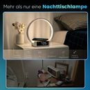 Bild 3 von WILIT LED Tischleuchte Tischlampe Schlafzimmer Lampe Nachttisch mit Ladefunktion Kabellos, 10W kabelloses Ladegerät, LED fest integriert, Neutralweiß, Aufwachlicht, Wecker, Zeitanzeige und 3 H