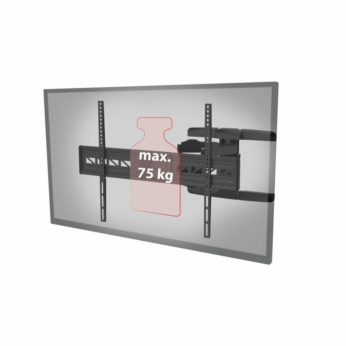 Bild 4 von Hama TV Wandhalter schwenkbar Halter bis 229cm/90Zoll vollbewegl. neigbar TV-Wandhalterung, (bis 90 Zoll, Bohrschablone/Wasserwaage integriert Neigung +/-: 2 /10° Rotation 6)