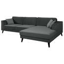 Bild 1 von Mid.you Ecksofa, Dunkelgrau, Textil, Wenge, 5-Sitzer, Ottomane rechts, L-Form, 308x167 cm, seitenverkehrt erhältlich, Hocker Rücken echt, Armteil links, rechts, Wohnzimmer, Sofas & Couches, Wohnlan