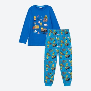 Jungen-Schlafanzug mit Baustellen-Muster, 2-teilig