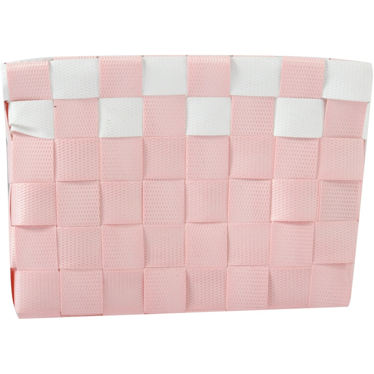 Bild 1 von Aufbewahrungskorb PP-Geflecht Rosa-Weiß 14 cm x 14 cm x 9 cm