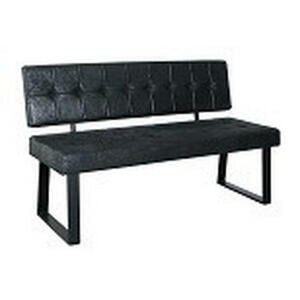 Mid.you Sitzbank, Schwarz, Metall, Textil, 2-Sitzer, 140x85x56 cm, Esszimmer, Bänke, Sitzbänke