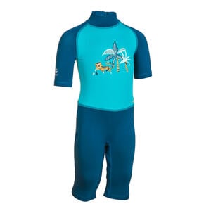 UV-Schwimmanzug Baby/Kinder kurzarm - bedruckt Tiger blau Blau|türkis