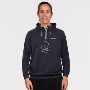 Damen Padel Kapuzenpullover - Pro Lucia Sainz schwarz/grün Grün|schwarz