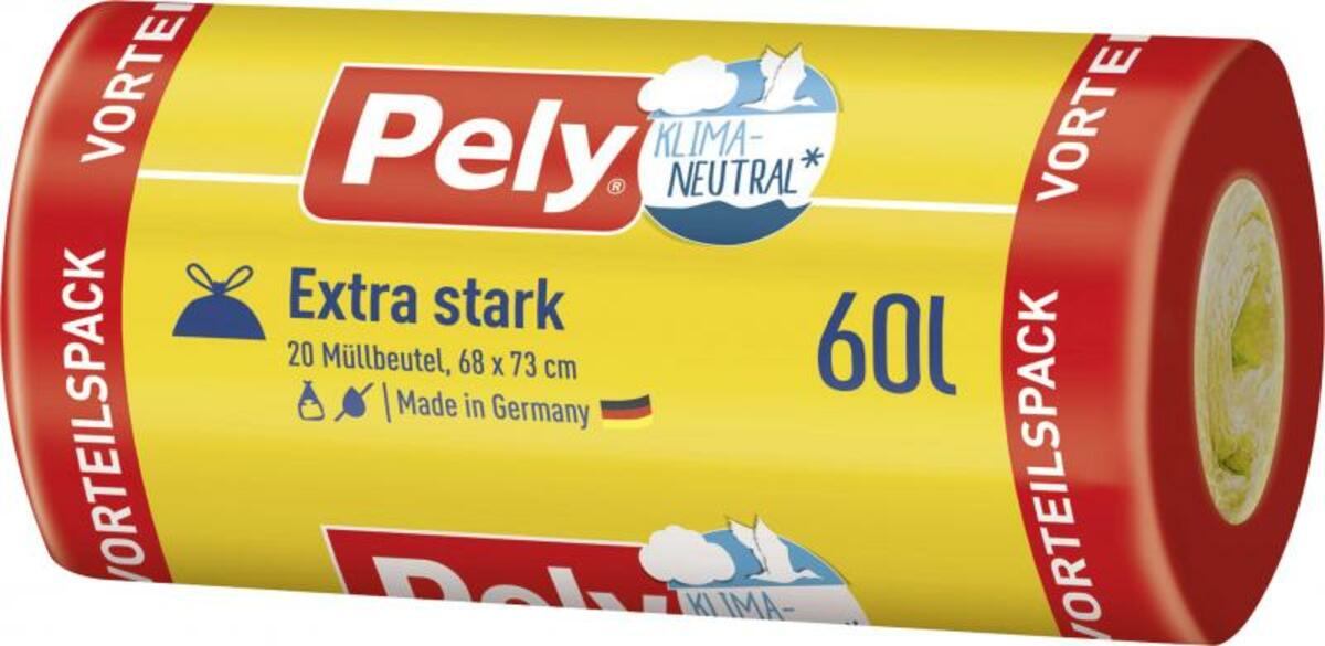 Bild 1 von Pely Zugband-Müllbeutel extra stark 60 Liter Vorteilspack