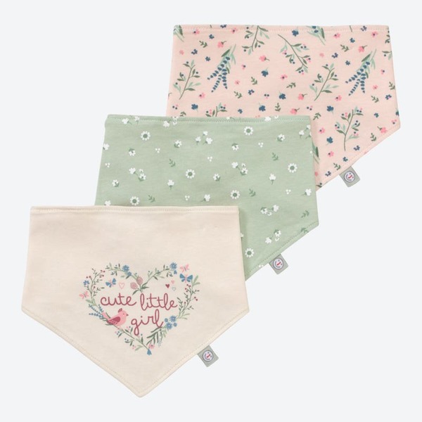 Bild 1 von Baby-Mädchen-Tuch mit floralem Muster, 3er-Pack