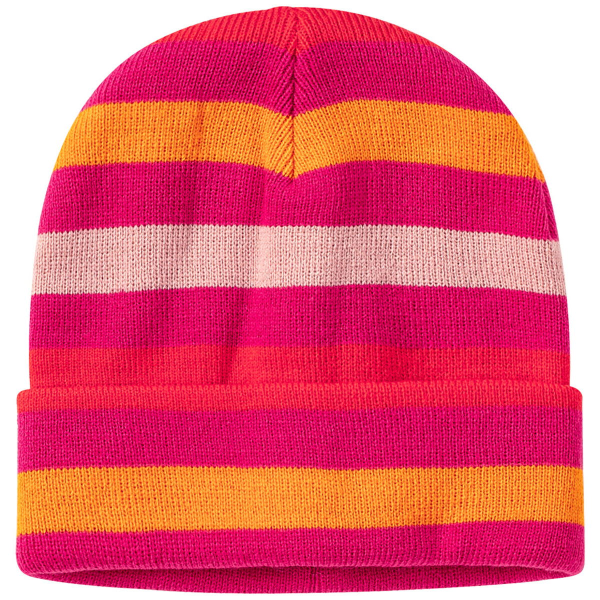 Bild 1 von Mädchen Strickmütze mit Streifen PINK / ROT / ORANGE / HELLROSA