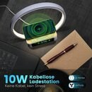 Bild 2 von WILIT LED Tischleuchte Tischlampe Schlafzimmer Lampe Nachttisch mit Ladefunktion Kabellos, 10W kabelloses Ladegerät, LED fest integriert, Neutralweiß, Aufwachlicht, Wecker, Zeitanzeige und 3 H