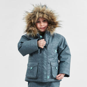 Parka Kinder wasserdicht Winterwandern Gr. 92–116 - SH500 Ultra-Warm grau Blau