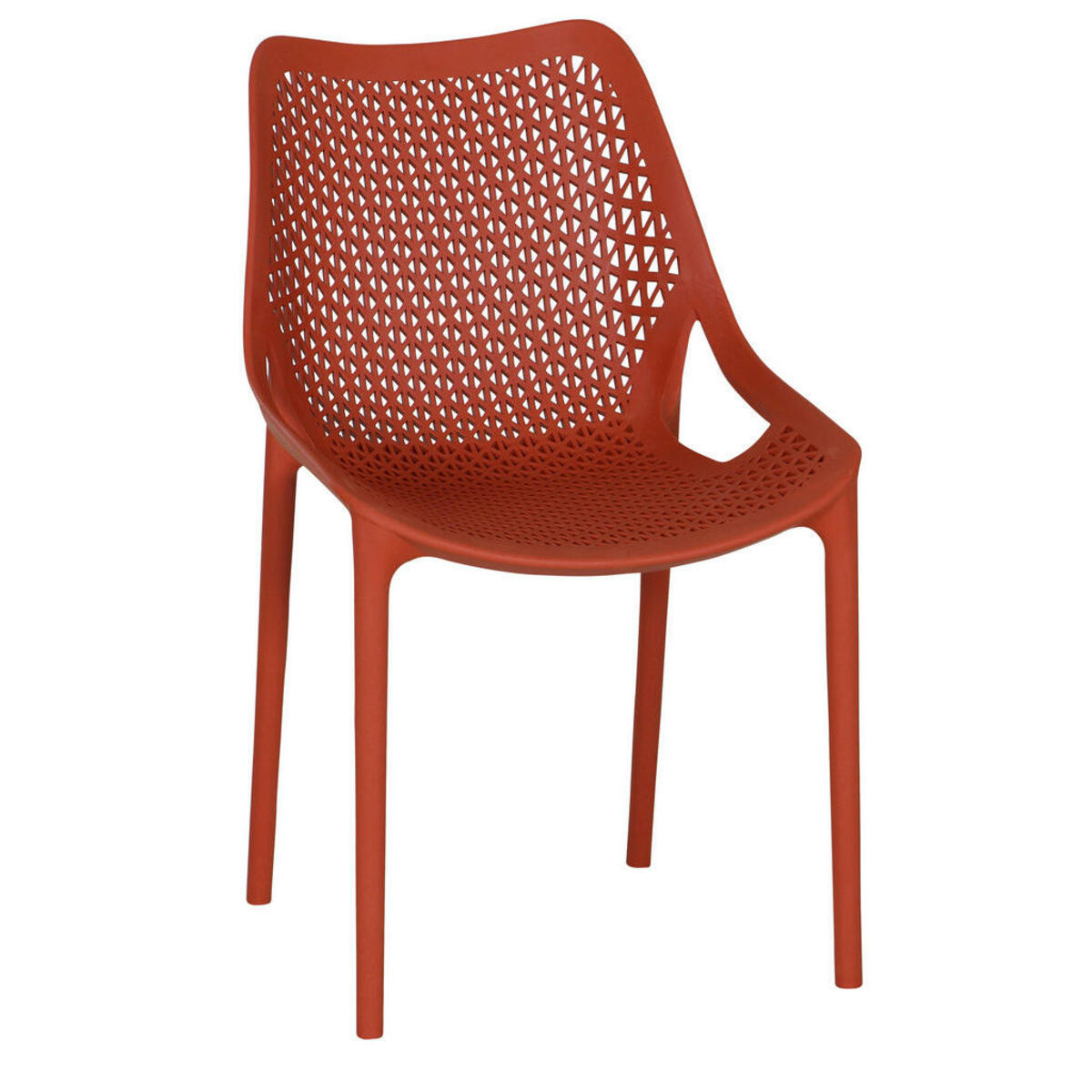 Bild 1 von Siena Garden Gartenstuhl District, Rot, Kunststoff, Rundrohr, 60x81x50 cm, Typenauswahl, stapelbar, wetterbeständig, UV-beständig, Gartenmöbel, Gartenstühle