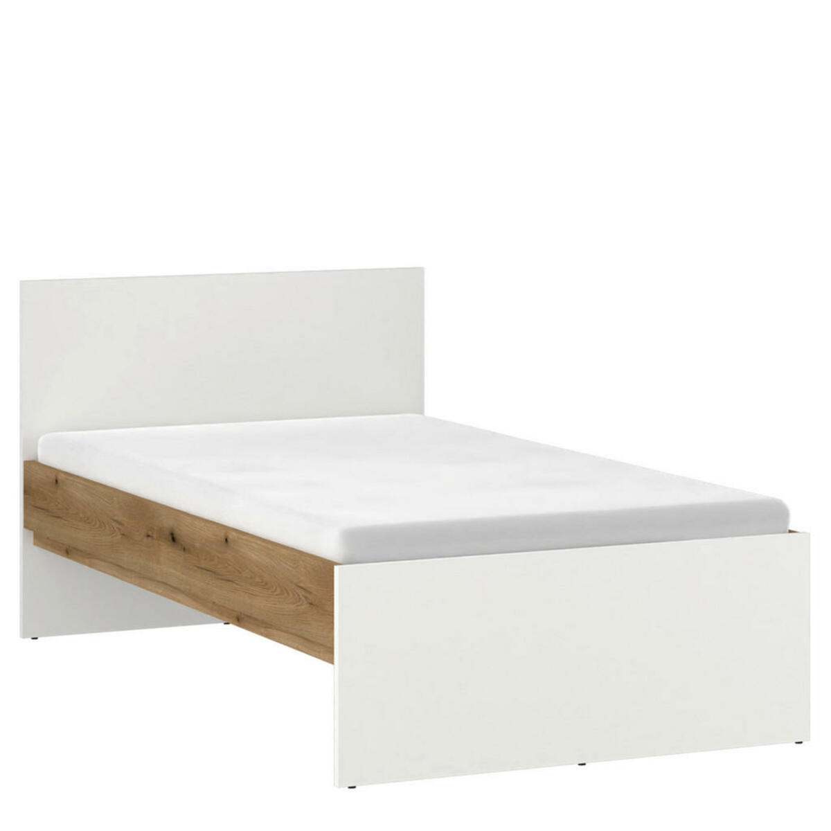 Bild 1 von Mid.you Bett Ricko, Weiß, Eiche, Kunststoff, 90x200 cm, Schlafzimmer, Betten, Futonbetten