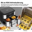 Bild 3 von iceagle Heißluftfritteuse Heißluftfritteuse mit Doppelkammer, 9L Airfryer 2 Körben, 8 Programme, 2600,00 W, 4.5L+4.5L, Ohne Öl Fritteuse Heizluft LED-Touchscreen Edelstahl