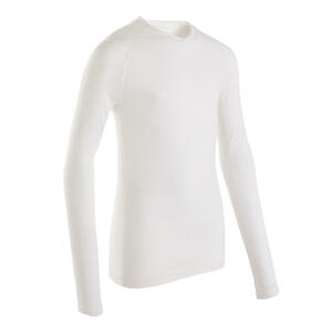 Kinder Fussball Funktionsshirt langarm - Keepdry 500 weiss Beige|braun|weiß