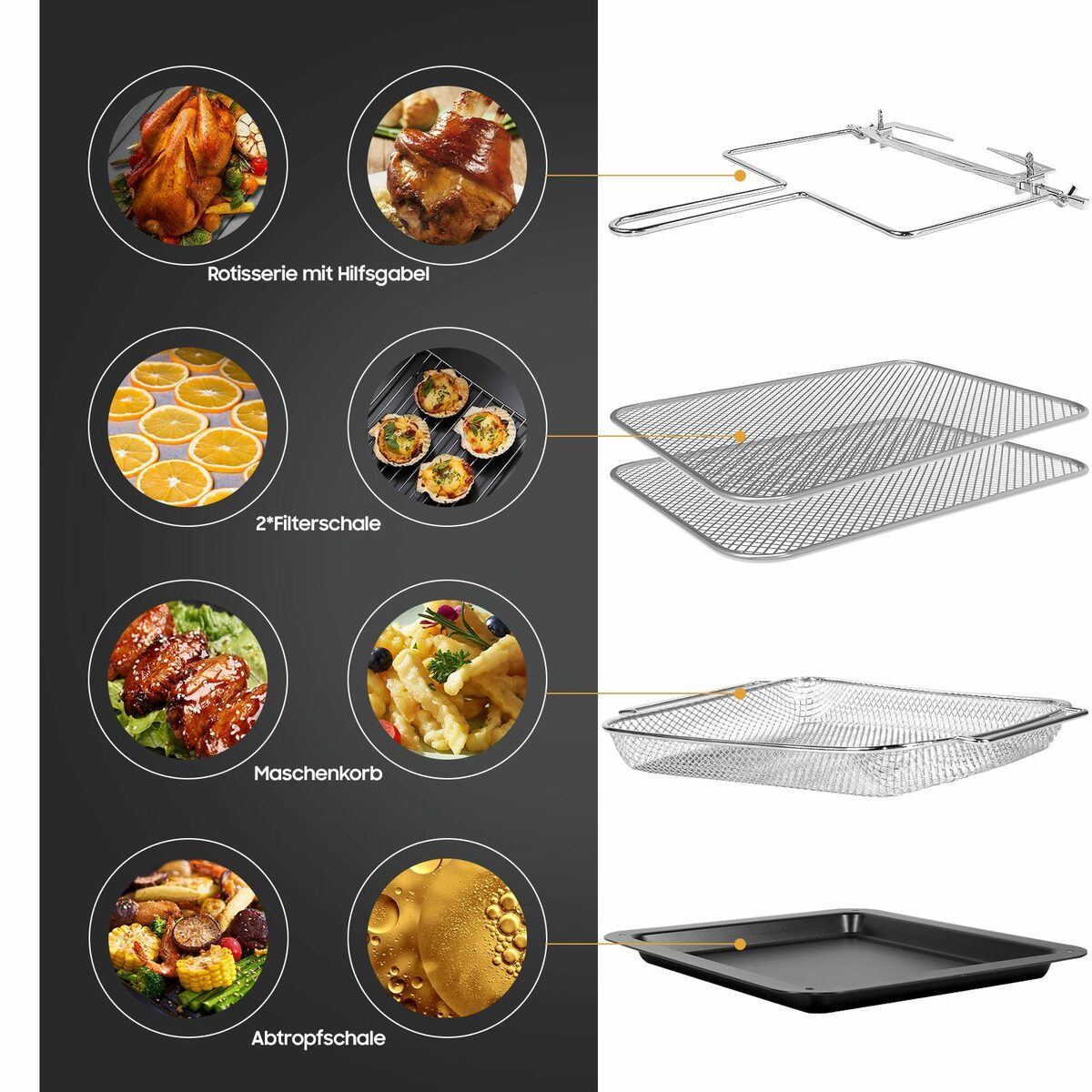 Bild 3 von iceagle Heißluftfritteuse Heißluftfritteuse 15L Mini Backofen Airfryer XXL,13 Programmen, 1800,00 W, LED-Anzeige, Heißluftfritteuse, Fritteuse, Grill, Obst-Dehydrator, Toaster, Mikrowellenher
