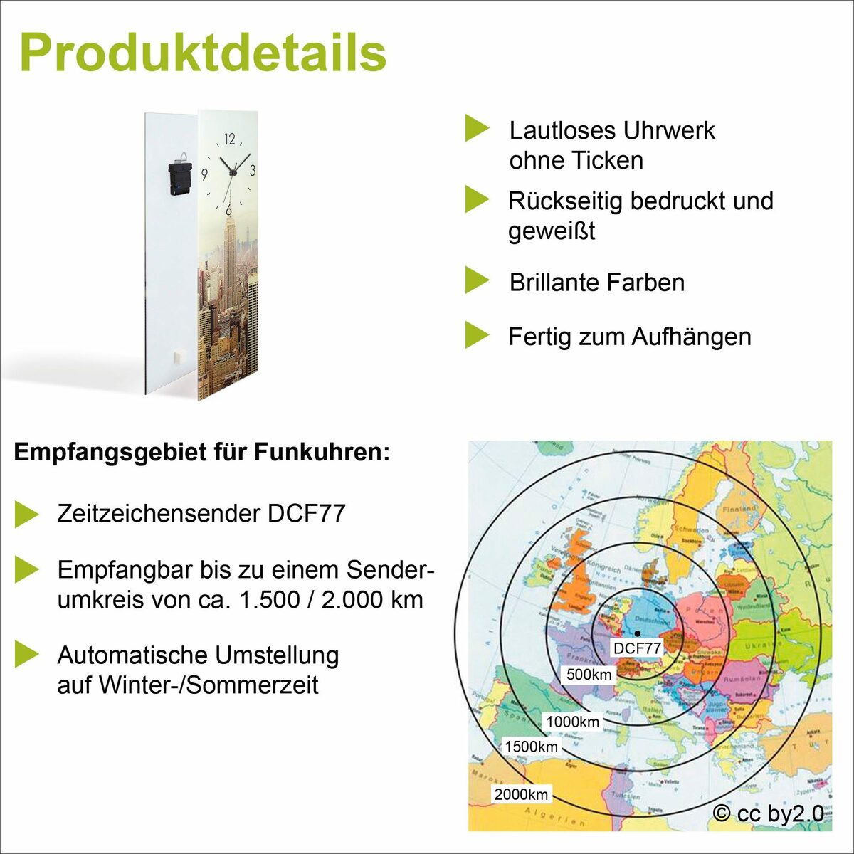 Bild 3 von Bruno Banani Wanduhr Thin Stripes auf Glas (analog, 20 cm)