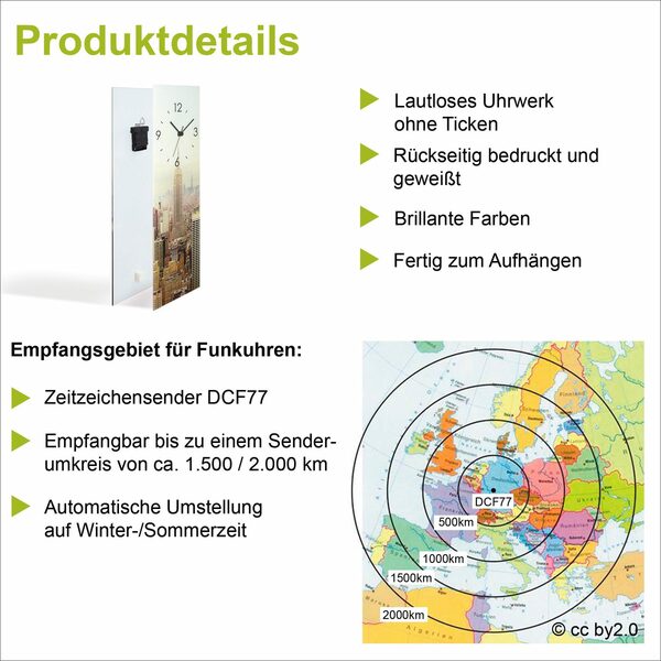 Bild 3 von Bruno Banani Wanduhr Thin Stripes auf Glas (analog, 20 cm)