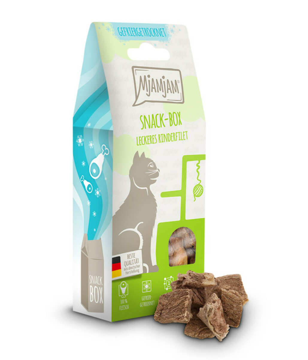 Bild 2 von MjAMjAM® Katzensnack Snackbox leckeres Rinderfilet, Adult, 35 g