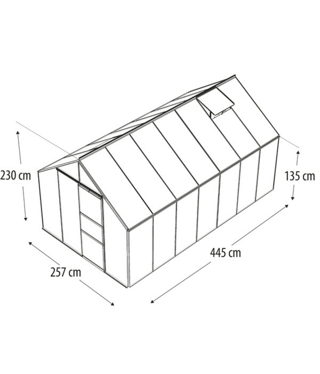 Bild 3 von Vitavia Gewächshaus Neptun 11500 HKP, ca. B257/H230/T445 cm