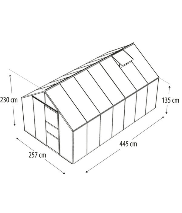 Bild 3 von Vitavia Gewächshaus Neptun 11500 HKP, ca. B257/H230/T445 cm