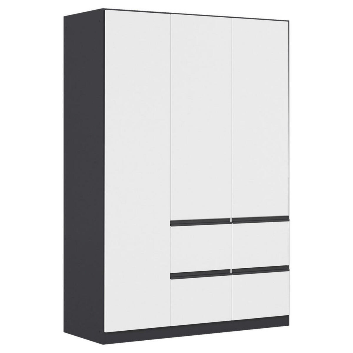 Bild 1 von Xora Drehtürenschrank, Grau, Weiß, Kunststoff, 2 Fächer, 4 Schubladen, 136x197x54 cm, Blauer Engel, BQ - Bündnis für Qualität, Made in Germany, in verschiedenen Größen erhältlich, Holzdekore