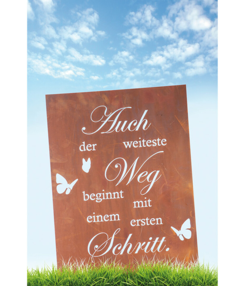 Bild 1 von Ferrum Metall-Gedichttafel Weg, 45 x 60 cm, rost