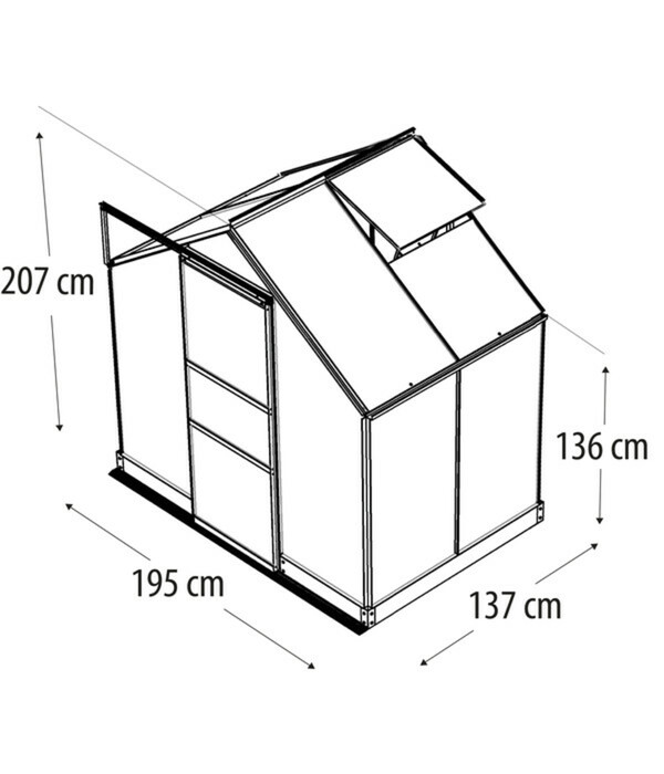 Bild 3 von Vitavia Gewächshaus Pontos 2500 HKP, inkl. Fundament, ca. B195/H207/T137 cm