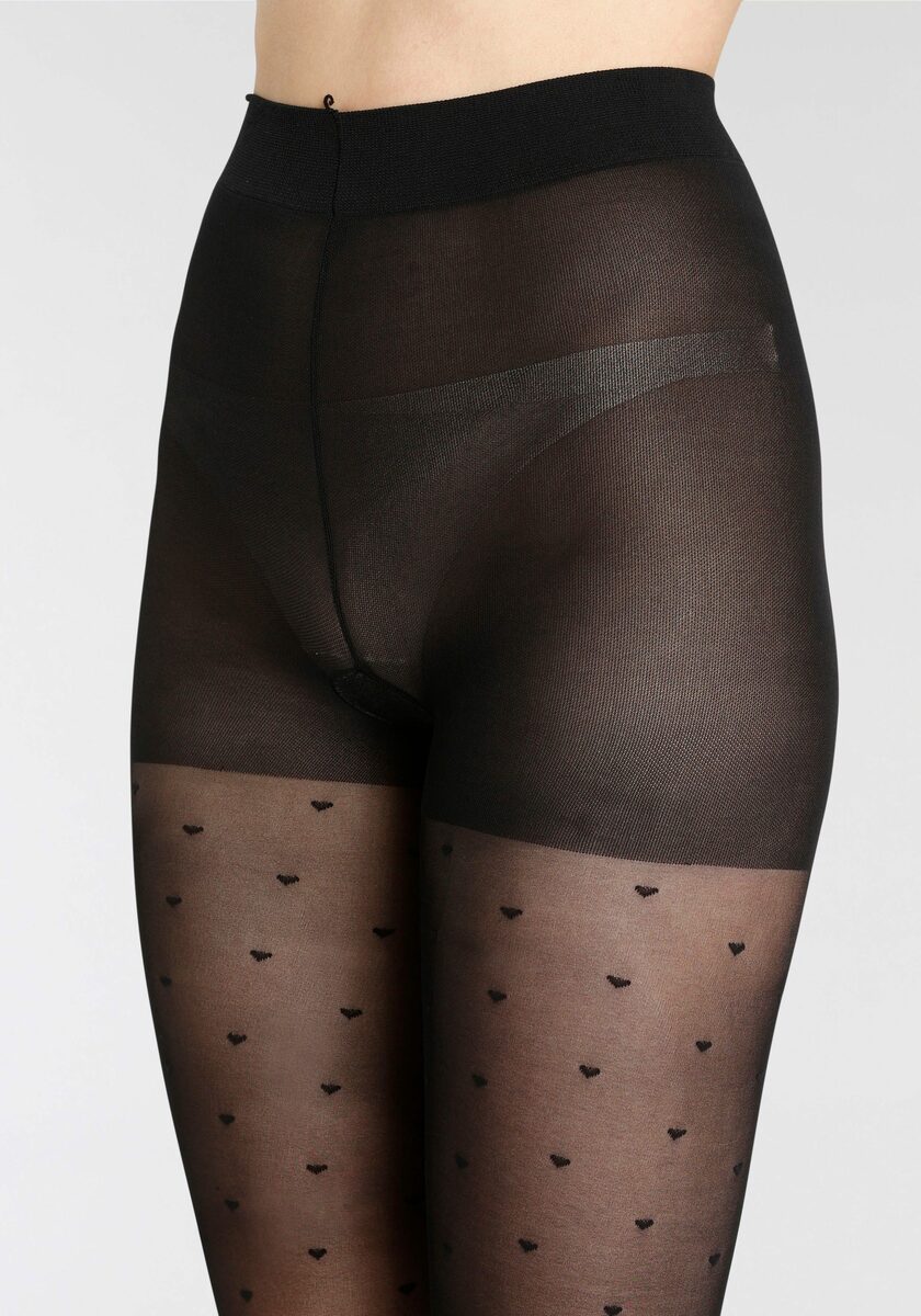 Bild 3 von LASCANA Feinstrumpfhose 30 DEN mit kleinen eingestrickten Herzen