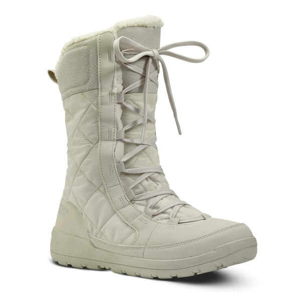 Bild 1 von Schneestiefel Damen hoch Schnürung warm wasserdicht Winterwandern - SH500 weiß Beige