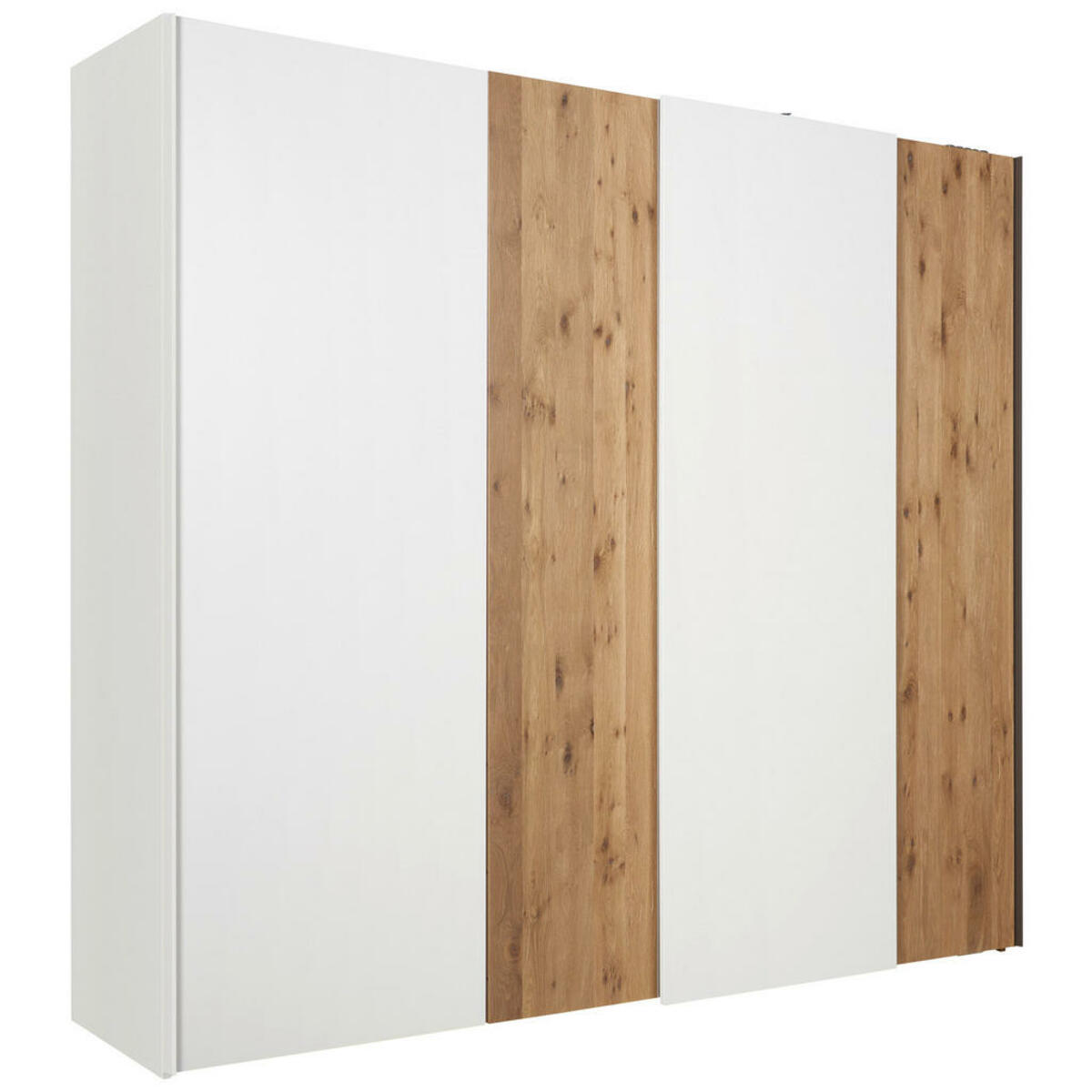 Bild 1 von Valdera Schwebetürenschrank, Weiß, Eiche, Holzwerkstoff, Wildeiche, teilmassiv, 4 Fächer, 250.5x231x68.6 cm, Goldenes M, Made in Germany, Dgm, Typenauswahl, Beimöbel erhältlich, umfangreiches Zu