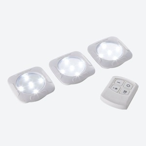 LED-Multifunktionsleuchte mit Fernbedienung, 3er-Pack