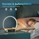 Bild 4 von WILIT LED Tischleuchte Tischlampe Schlafzimmer Lampe Nachttisch mit Ladefunktion Kabellos, 10W kabelloses Ladegerät, LED fest integriert, Neutralweiß, Aufwachlicht, Wecker, Zeitanzeige und 3 H