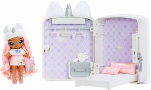 MGA ENTERTAINMENT Puppenmöbel 3-in-1 Backpack Bedroom Unicorn - Whitney Sparkles, Na! Na! Na! Surprise