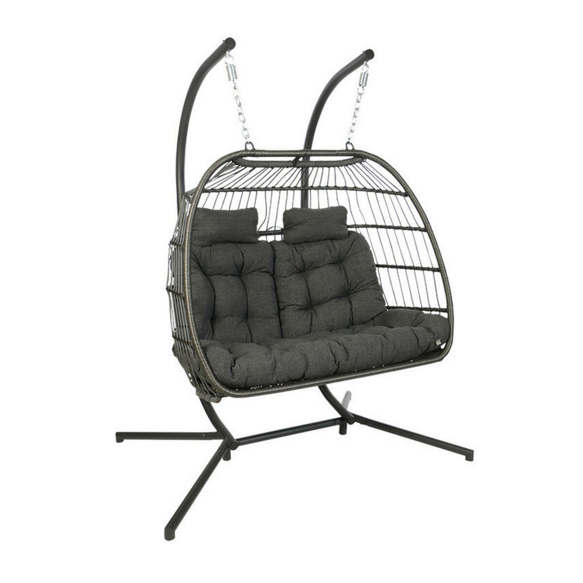 Bild 1 von Hängesessel, Anthrazit, Grau, Metall, Kunststoff, Textil, 152x198x117 cm, wetterbeständig, rostfrei, Gartenmöbel, Hängesessel