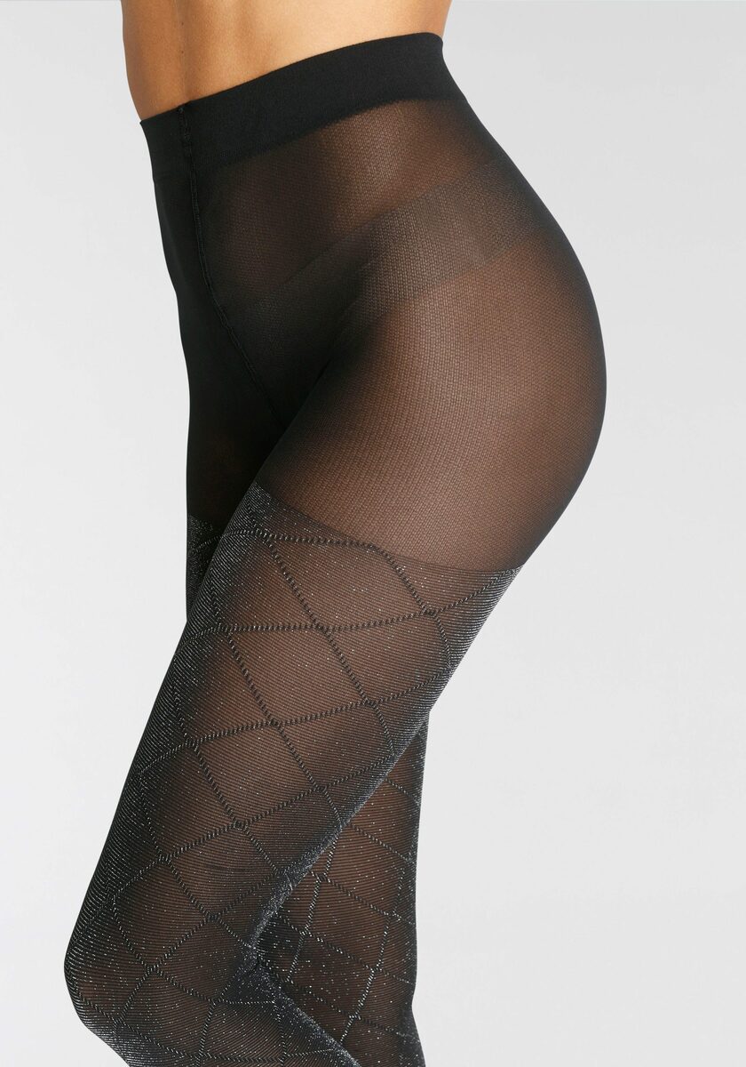 Bild 2 von LASCANA Feinstrumpfhose 40 DEN in ansprechendem Rautendesign mit Glitzer