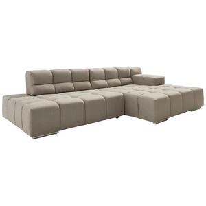 Livetastic Ecksofa, Beige, Textil, 3-Sitzer, Ottomane rechts, L-Form, 286x169 cm, Wohnzimmer, Sofas & Couches, Wohnlandschaften, Ecksofas