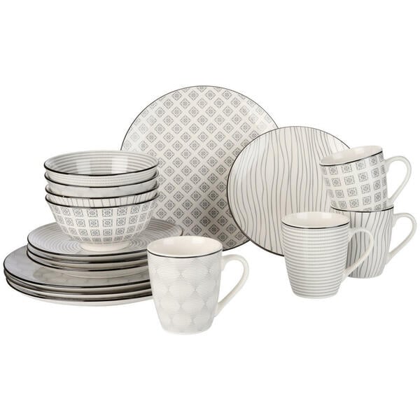 Bild 1 von Ritzenhoff Breker Kombiservice, Schwarz, Weiß, Keramik, 16-teilig, 350 ml, 22x28 cm, Essen & Trinken, Geschirr, Geschirr-Sets, Kombiservice